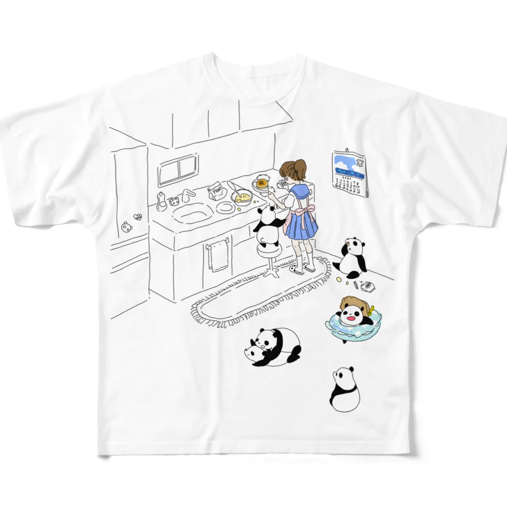 暮らしのパンダの6つ子パンダとJC All-Over Print T-Shirt