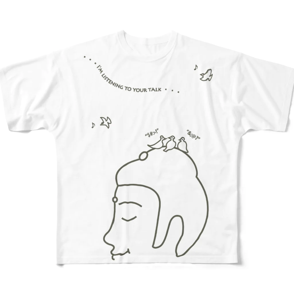 Bo tree teeのListen(復刻版) フルグラフィックTシャツ
