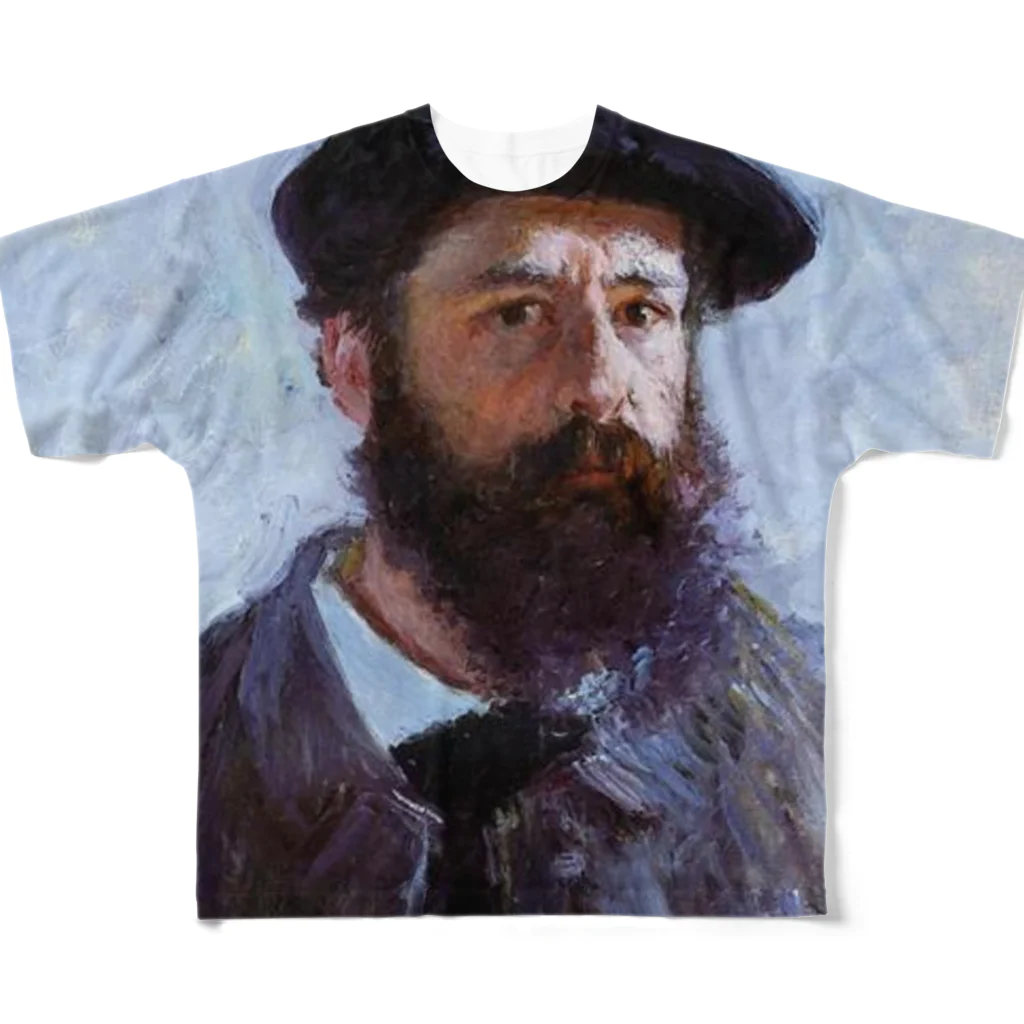 Art Baseのクロード・モネ / 1886 / Self-Portrait with a Beret / Claude Monet フルグラフィックTシャツ