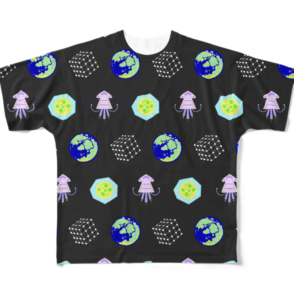 meta-a(めたえー)のランドスケープと夏の定理パターン フルグラフィックTシャツ