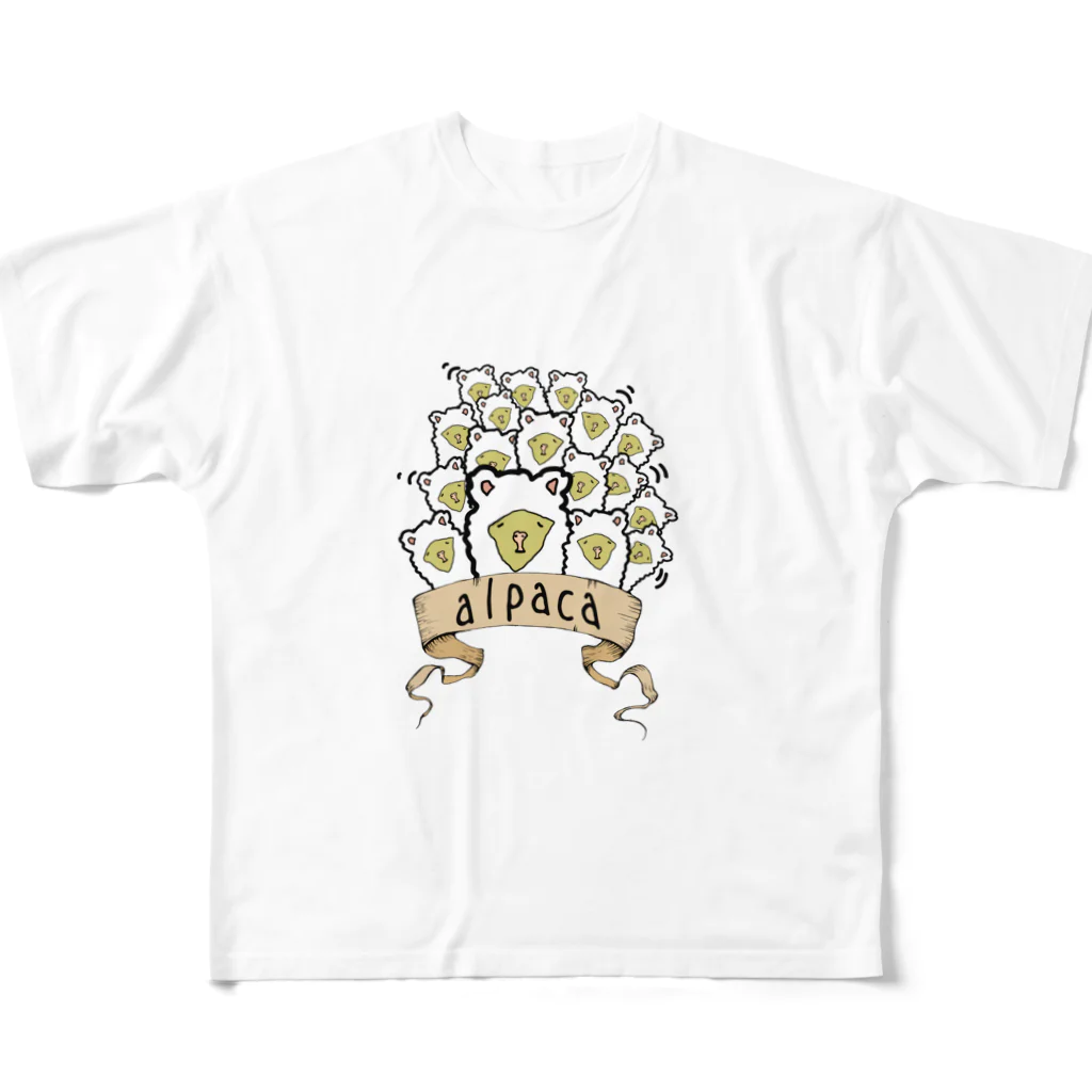 chicodeza by suzuriのアルパカさんがいっぱい All-Over Print T-Shirt