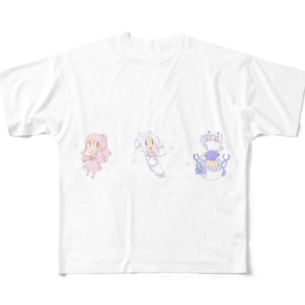 クロム堂のみずのいきものちゃん フルグラフィックTシャツ