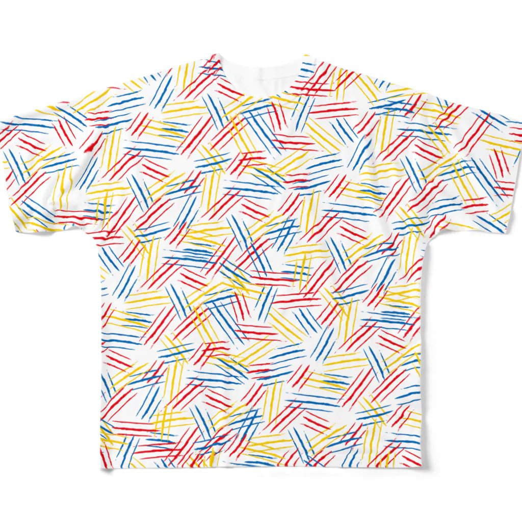 ことり屋のカラフルひっかき傷パターン All-Over Print T-Shirt