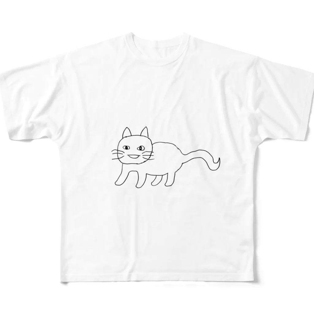 heuwsの人型ねこちゃん フルグラフィックTシャツ