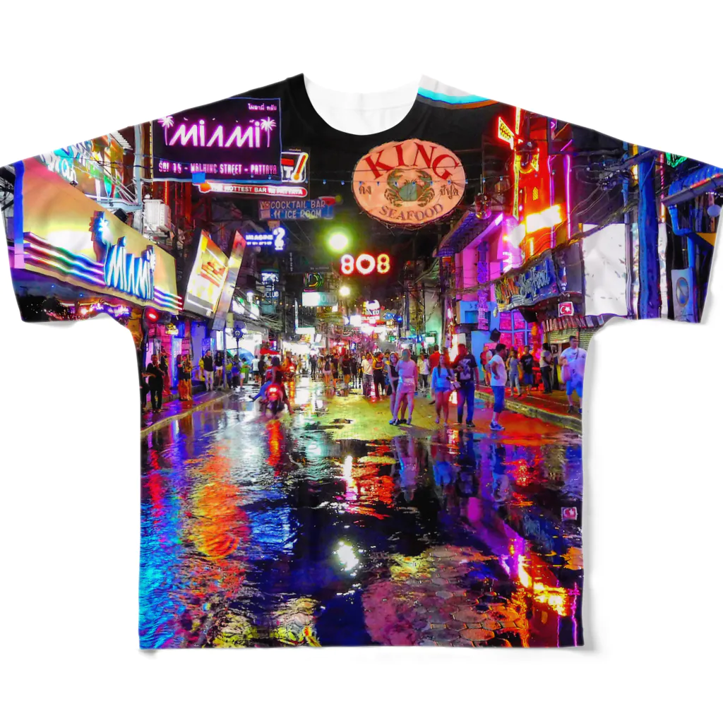 ぽやま商店のパタヤビーチへようこそ All-Over Print T-Shirt