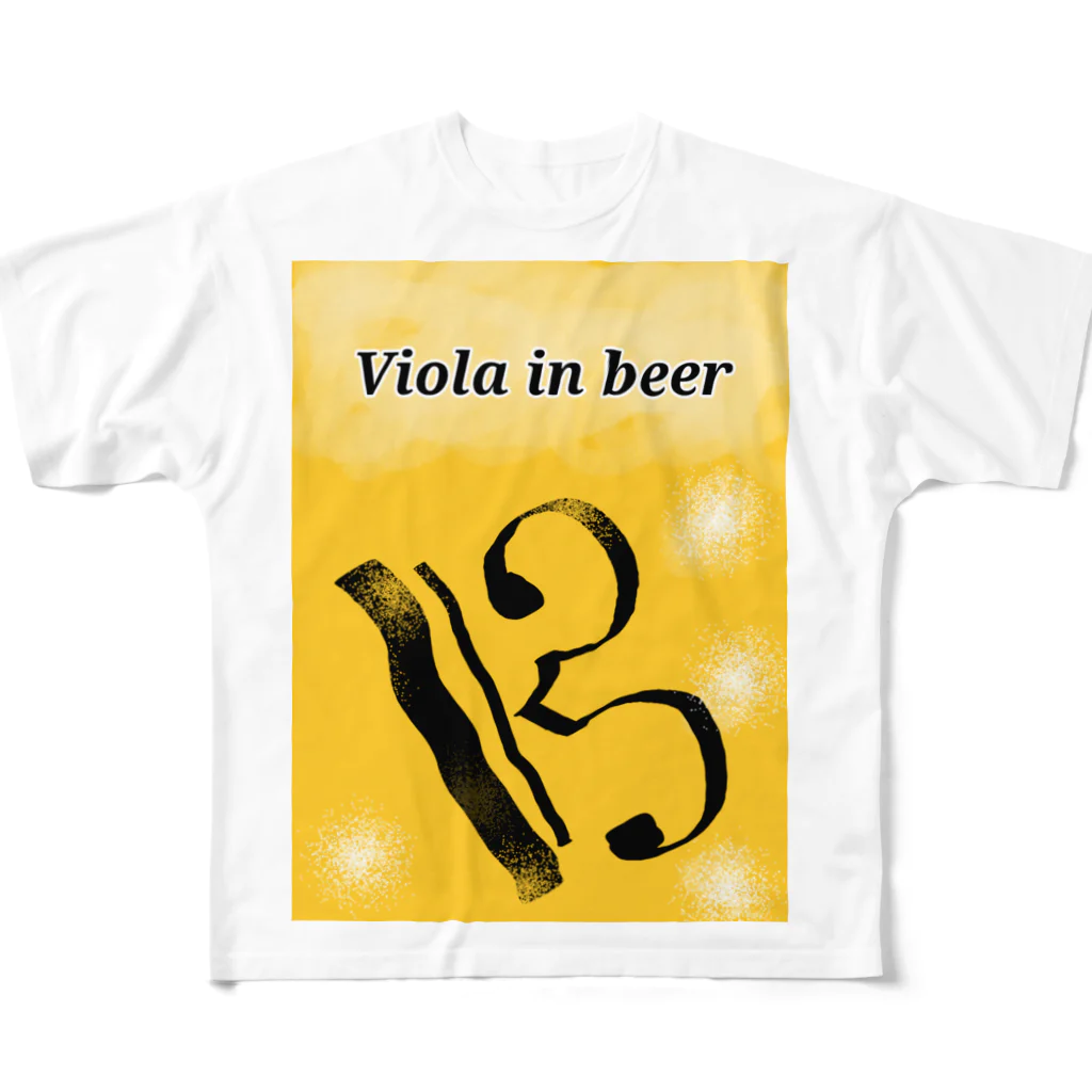 がしゃがしゃの髑髏のViola in beer フルグラフィックTシャツ