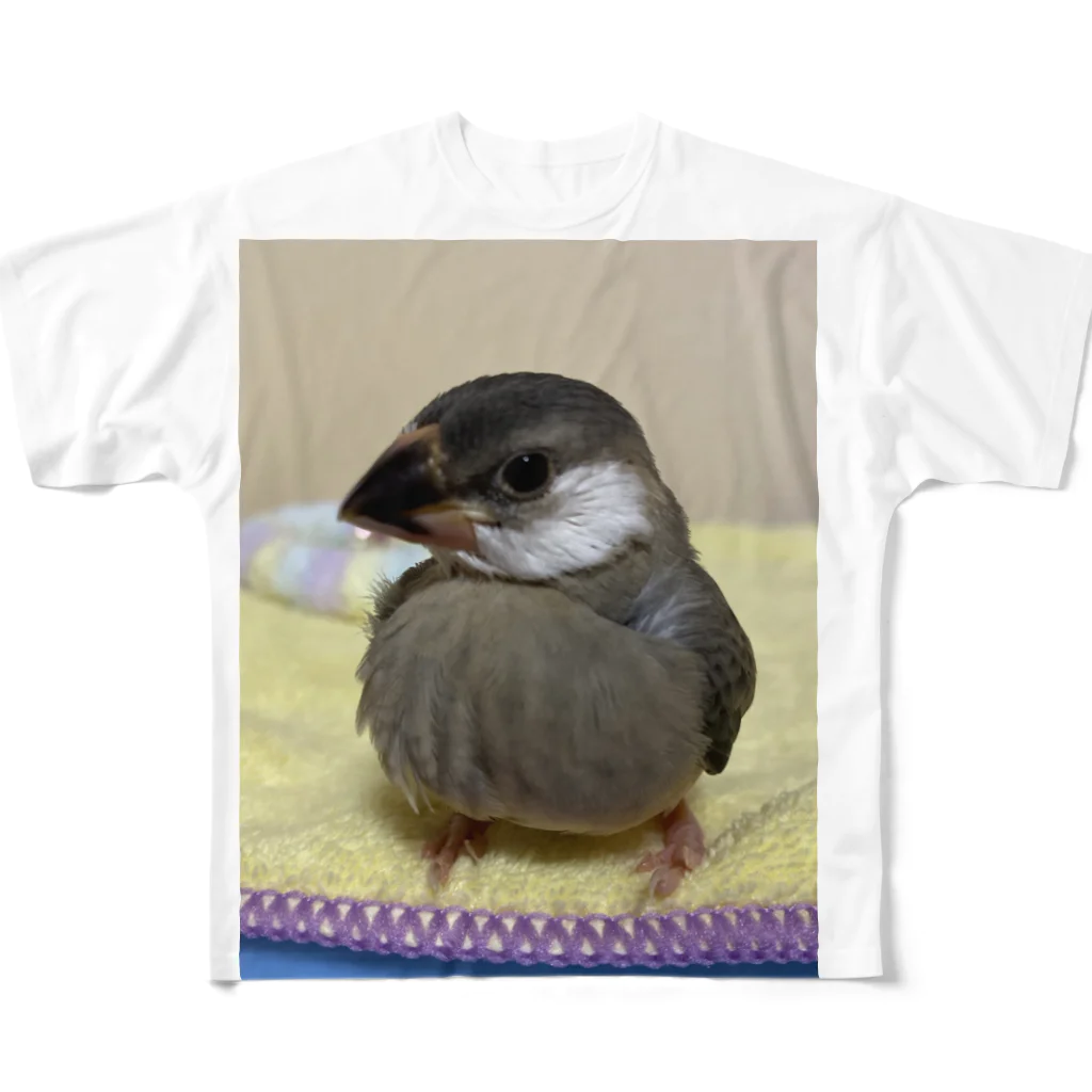 友と文鳥ｽﾞ°ʚ(•ө•)ɞ°のフルグラフィックTシャツ