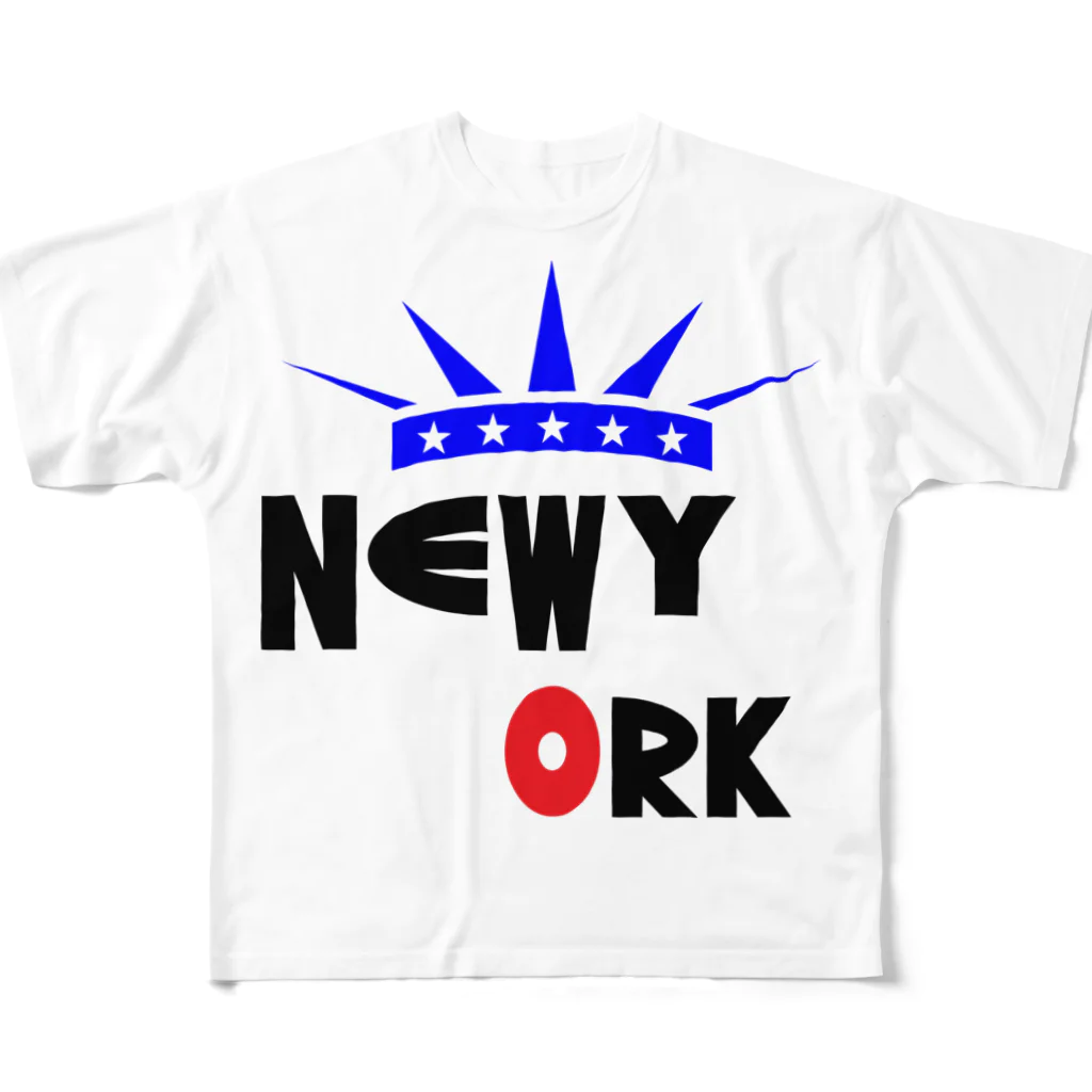 airabuwoのNEW YORK フルグラフィックTシャツ