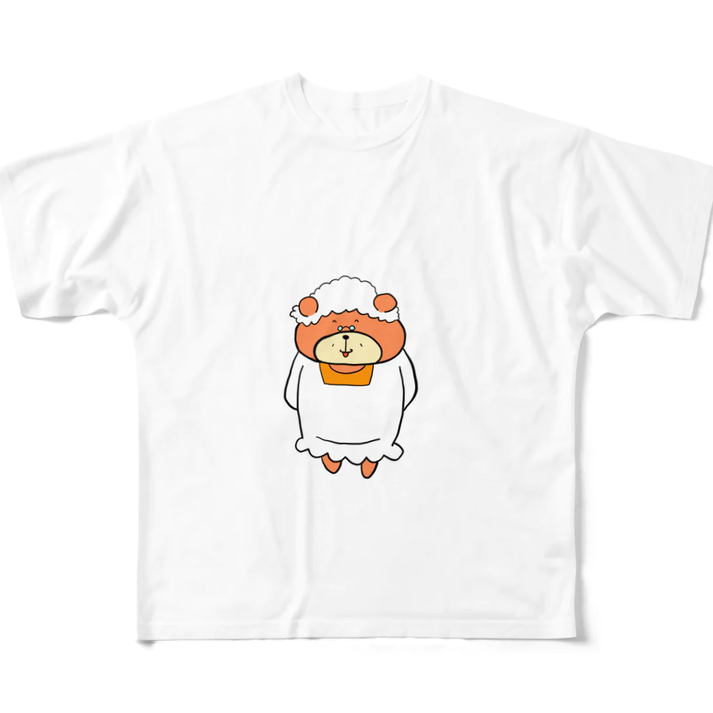 ゆるくまさんSHOPのくまのおばあちゃん フルグラフィックTシャツ