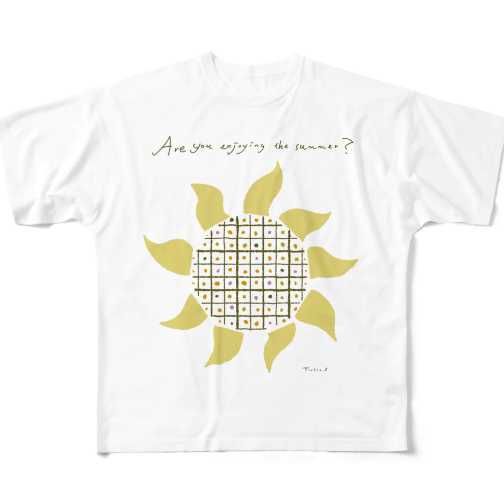 イラストレーター スズキトシエのひまわり All-Over Print T-Shirt