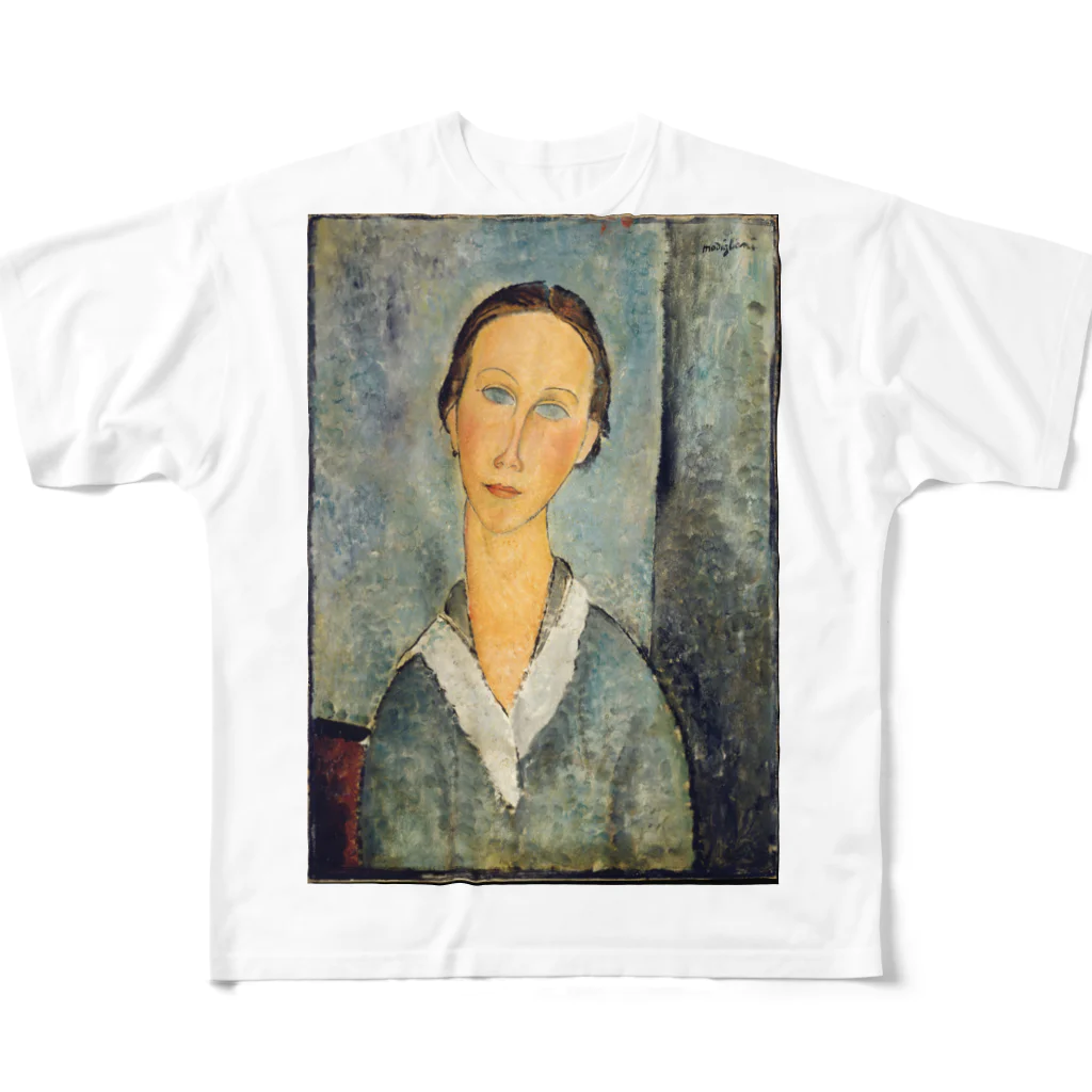 museumshop3の【世界の名画】アメデオ・モディリアーニ『Girl in a Sailor's Blouse』 フルグラフィックTシャツ