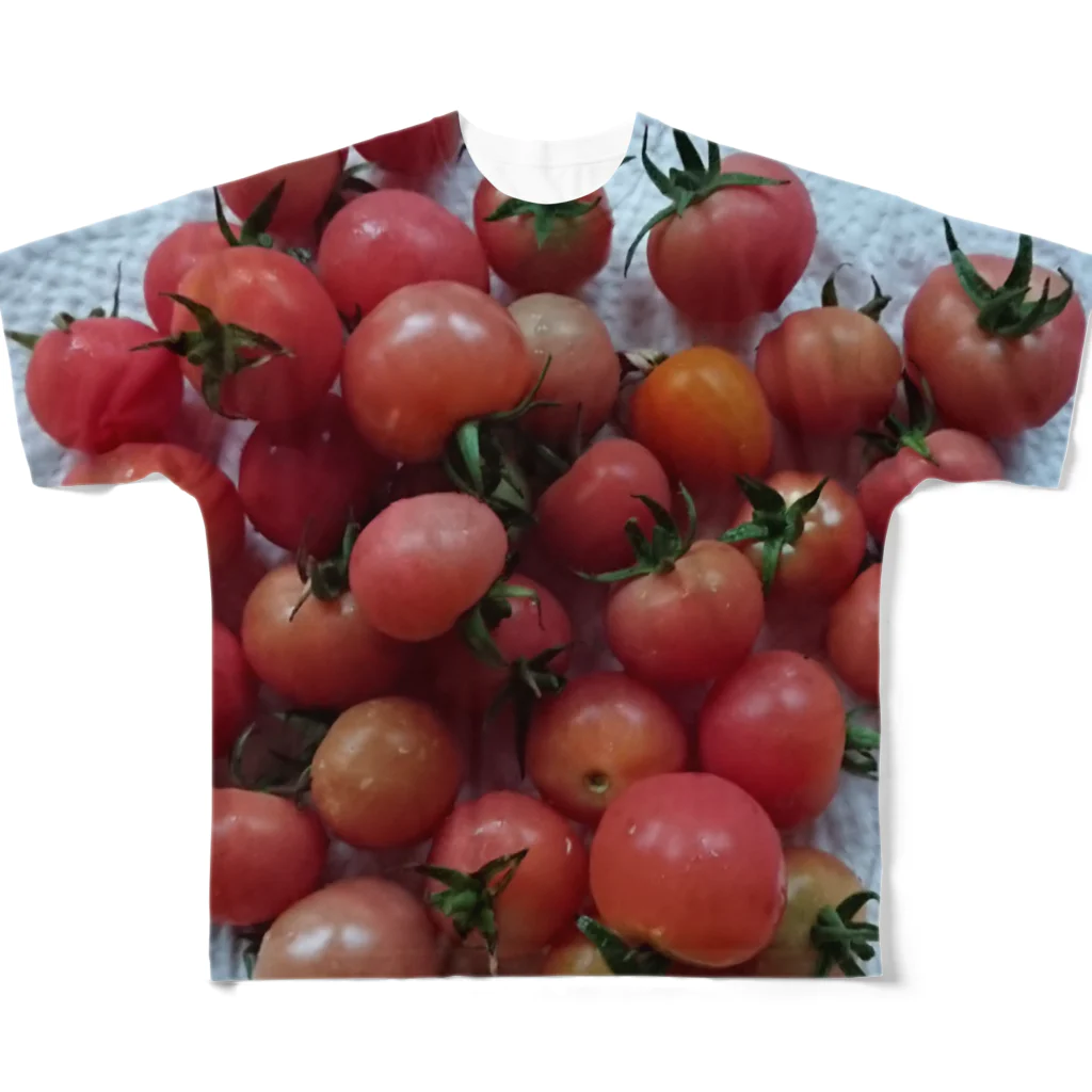 でおきしりぼ子の実験室のトマトが食べたかったのです。 フルグラフィックTシャツ