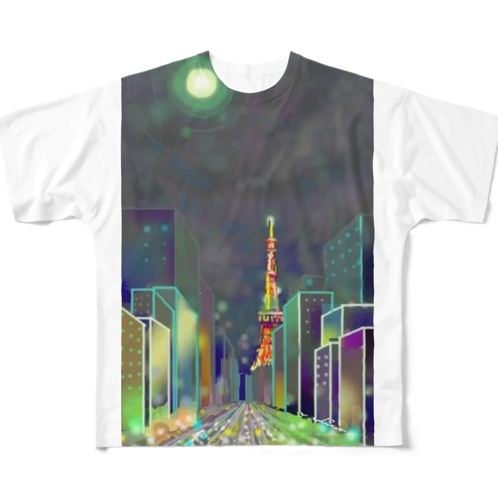 ælicoのmoonlight garden フルグラフィックTシャツ