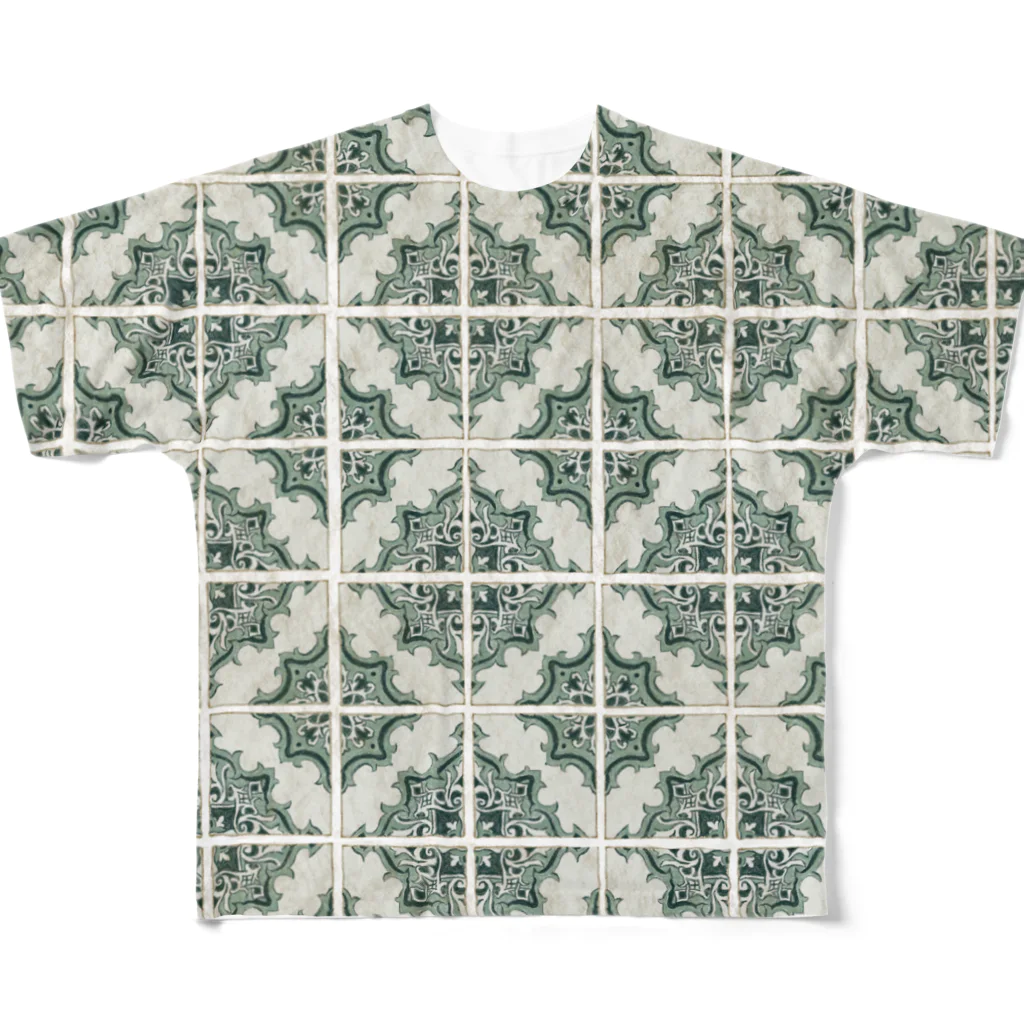 Boutique MITSURU KIJOのPortuguese tile 2 フルグラフィックTシャツ