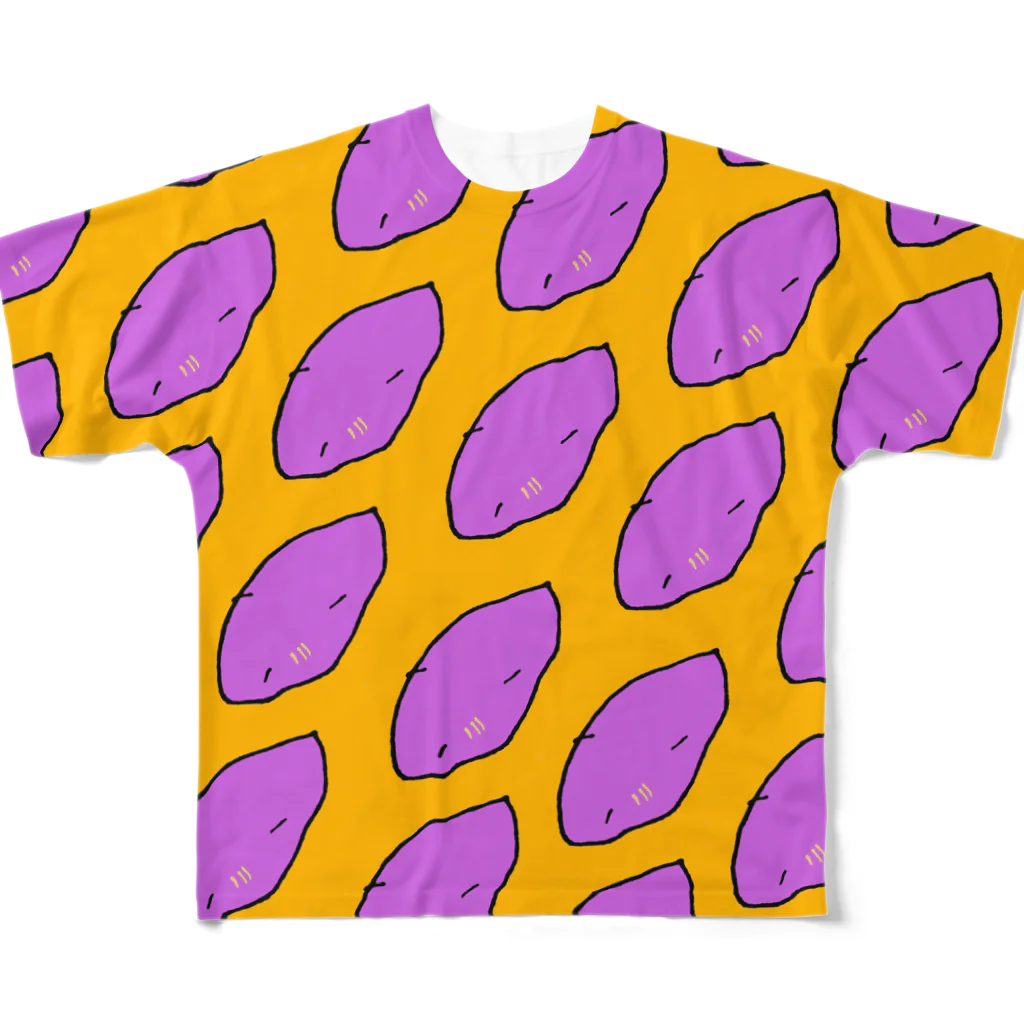 星華 -SEIKAcreate-のさつまいも柄 All-Over Print T-Shirt