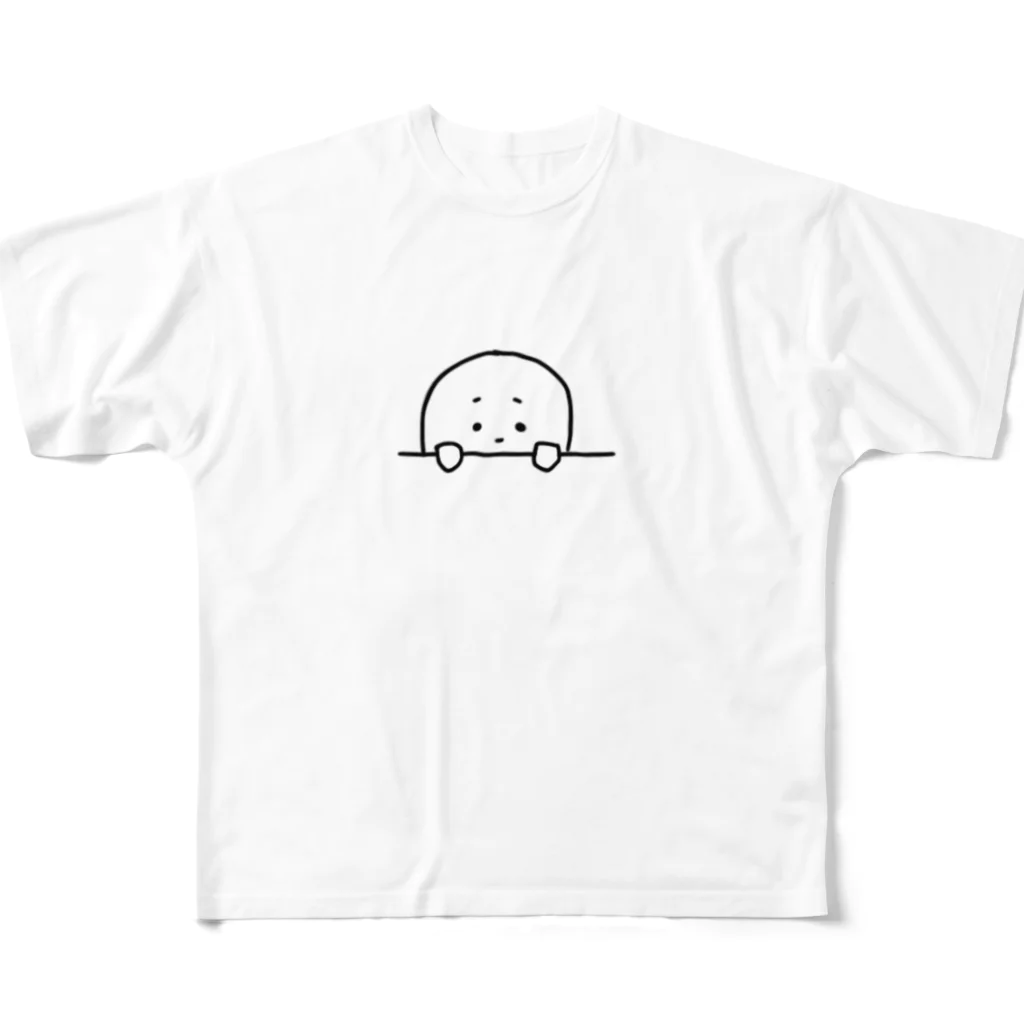 小学生クリエーターもーちゃんの|･ω･`)ﾋｮｯｺﾘちゃん フルグラフィックTシャツ