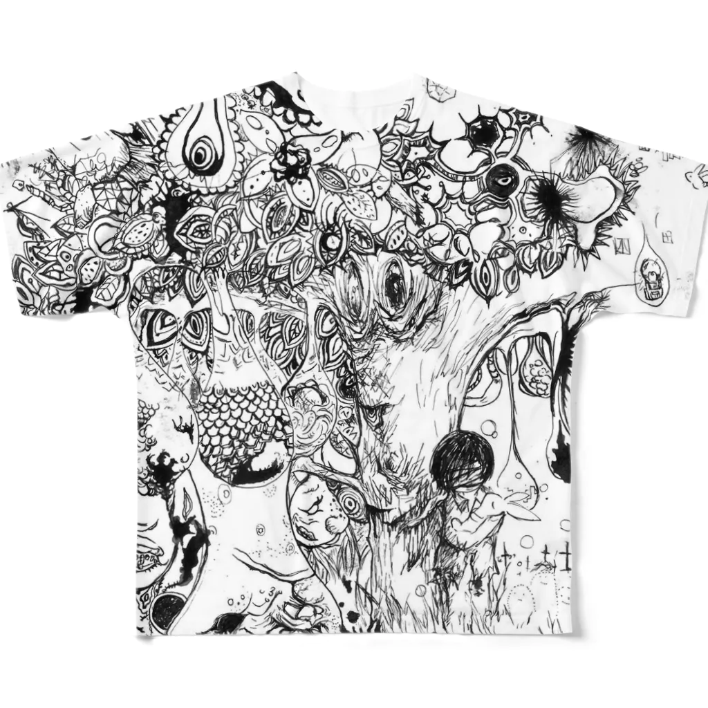 小野寺製作所二号店の頭痛の樹 フルグラフィックTシャツ