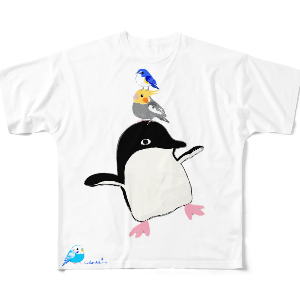 LittleLoroのアデリーペンギンの浮かれ具合 フルグラフィックTシャツ