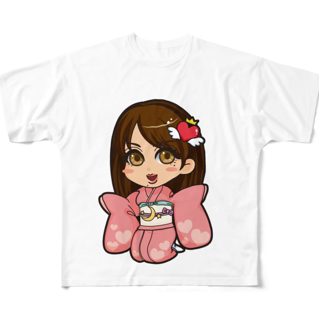 エンジェルガール（angelgirl）のユキティ2020ホワイトver フルグラフィックTシャツ