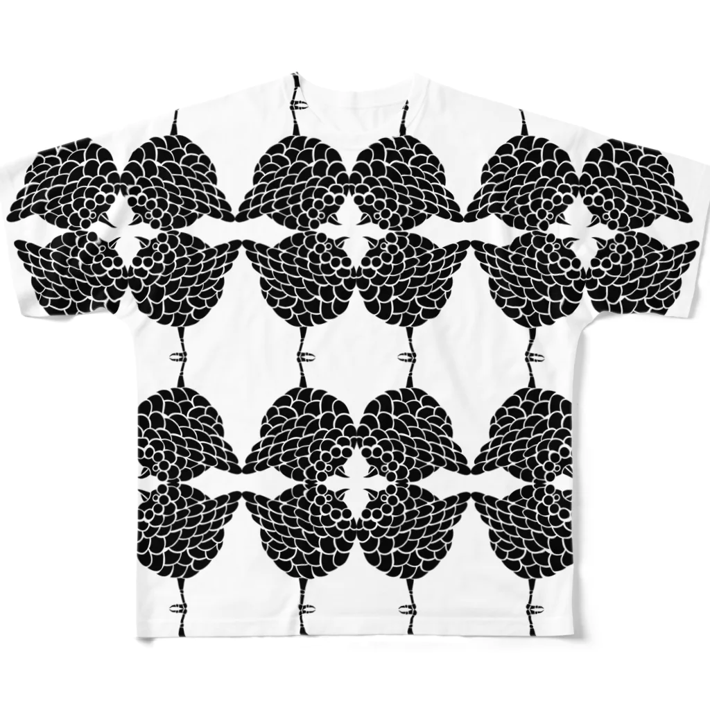 kusuda_subrowのいっぱいサブロウ黒 All-Over Print T-Shirt