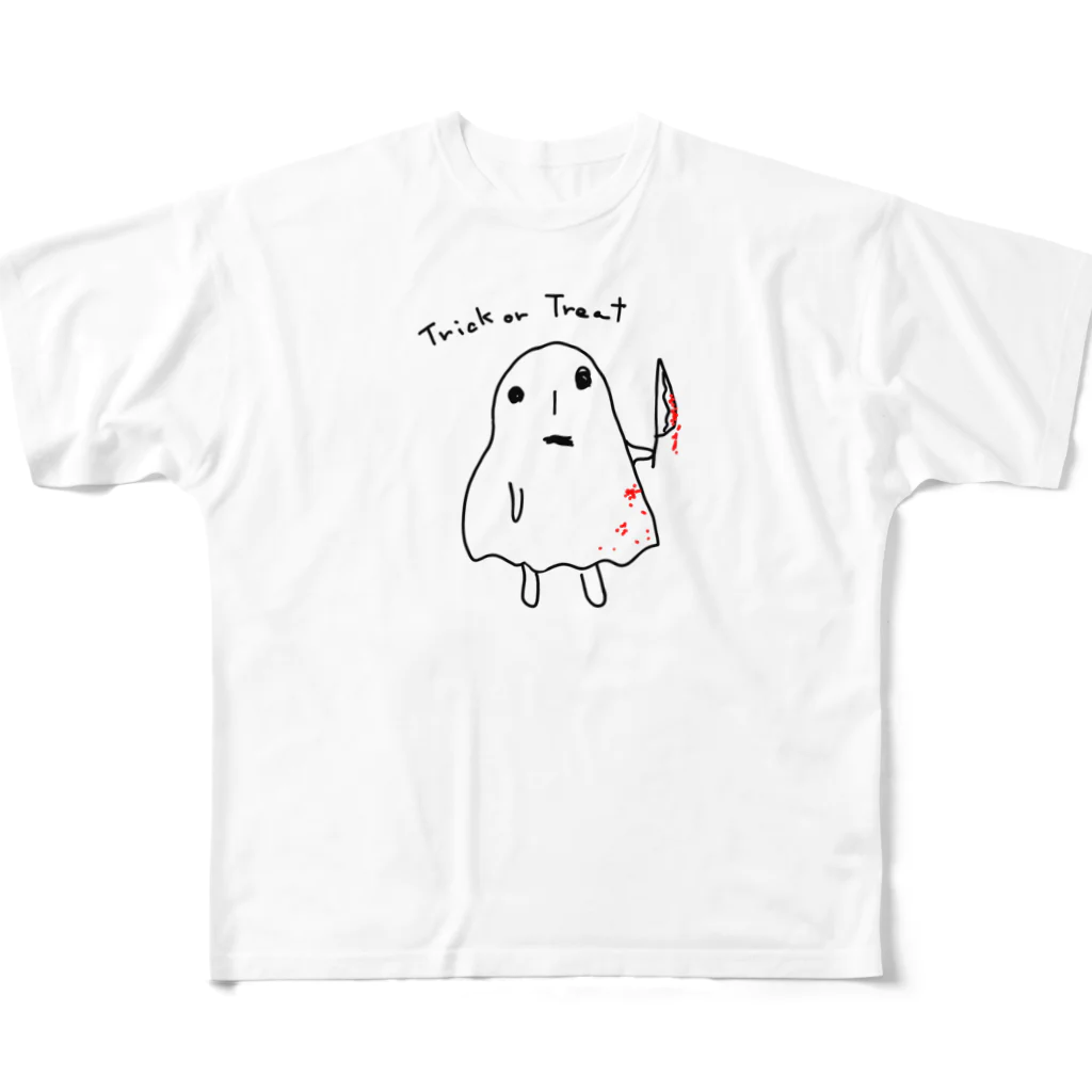 PontatnoPの実力行使系ハロウィン フルグラフィックTシャツ