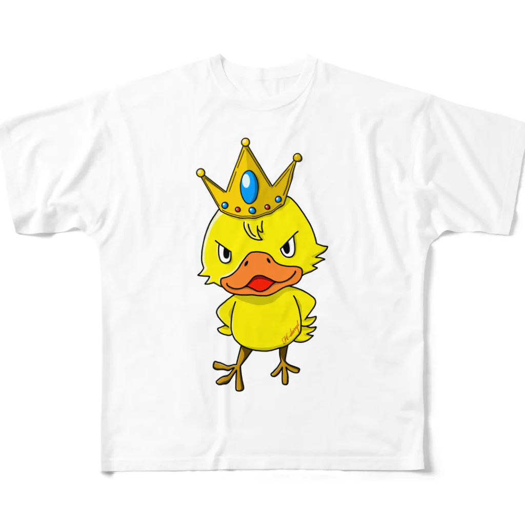 H−Darylのヒヨコの王様 フルグラフィックTシャツ