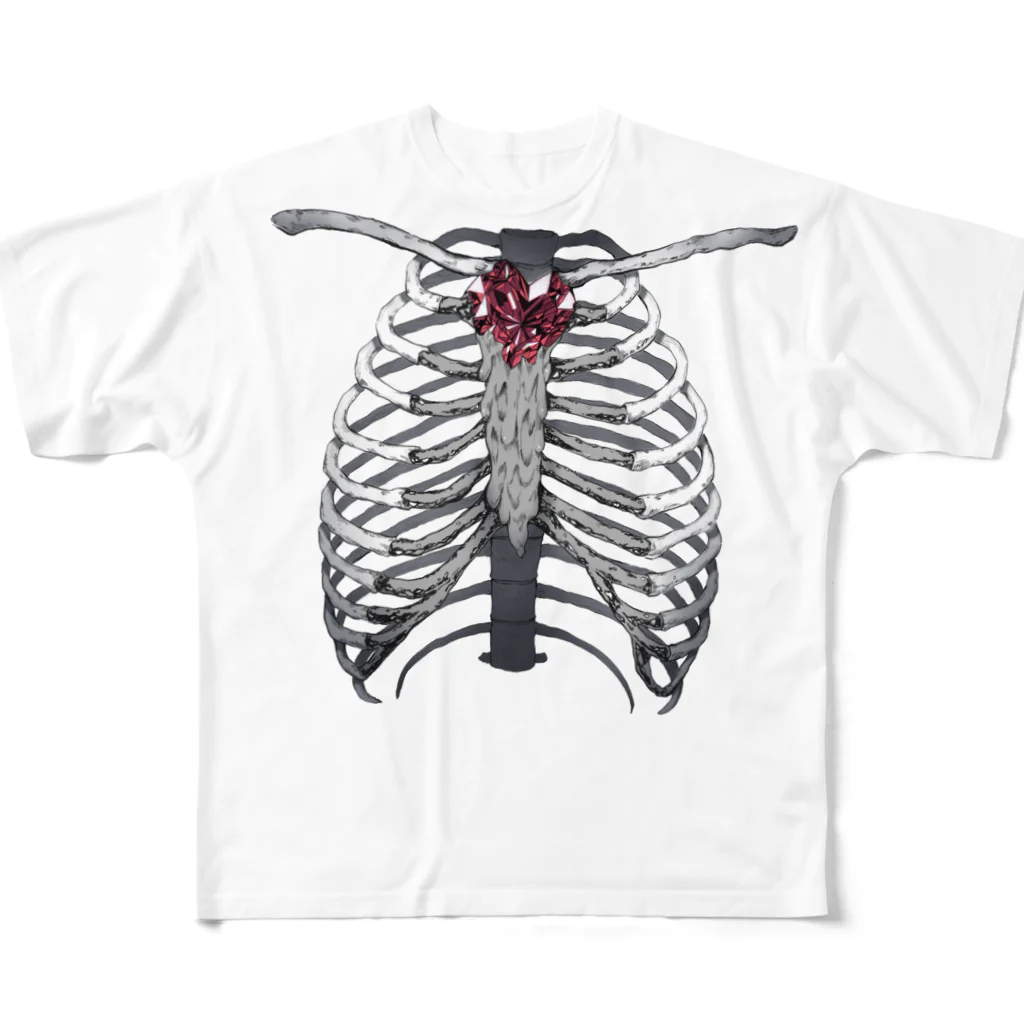 Sourambleのcustal heart フルグラフィックTシャツ