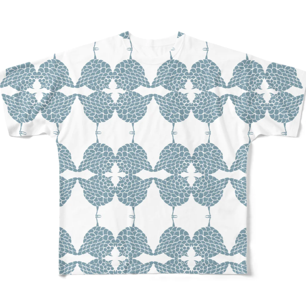 kusuda_subrowのいっぱいサブロウ青 All-Over Print T-Shirt