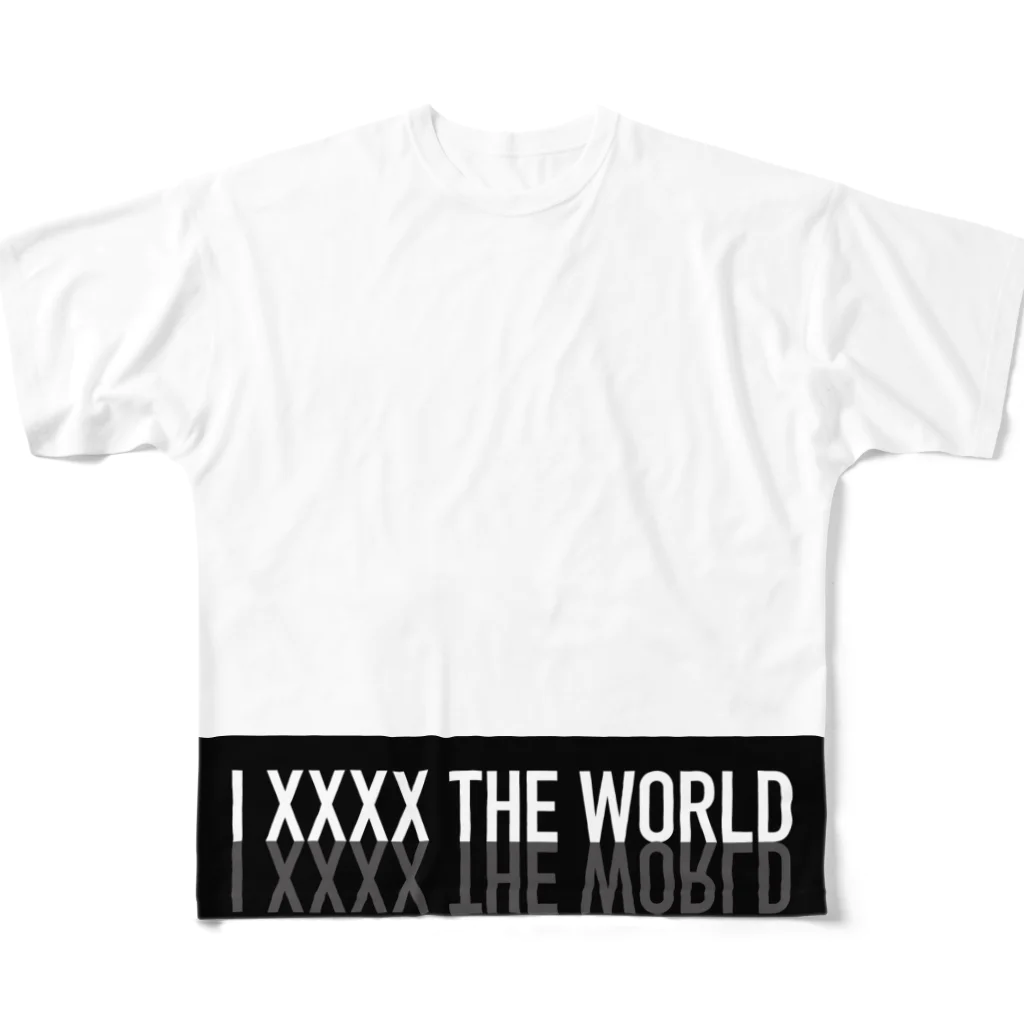 CranosのDIN_Condensed_I_XXXX_The_World フルグラフィックTシャツ