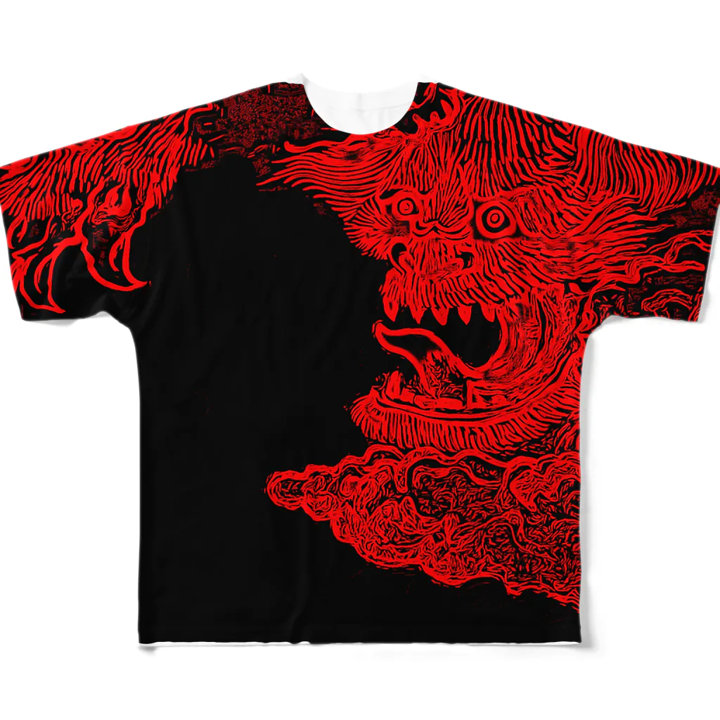 So Yamamoto Custom Artの赤舌 フルグラフィックTシャツ