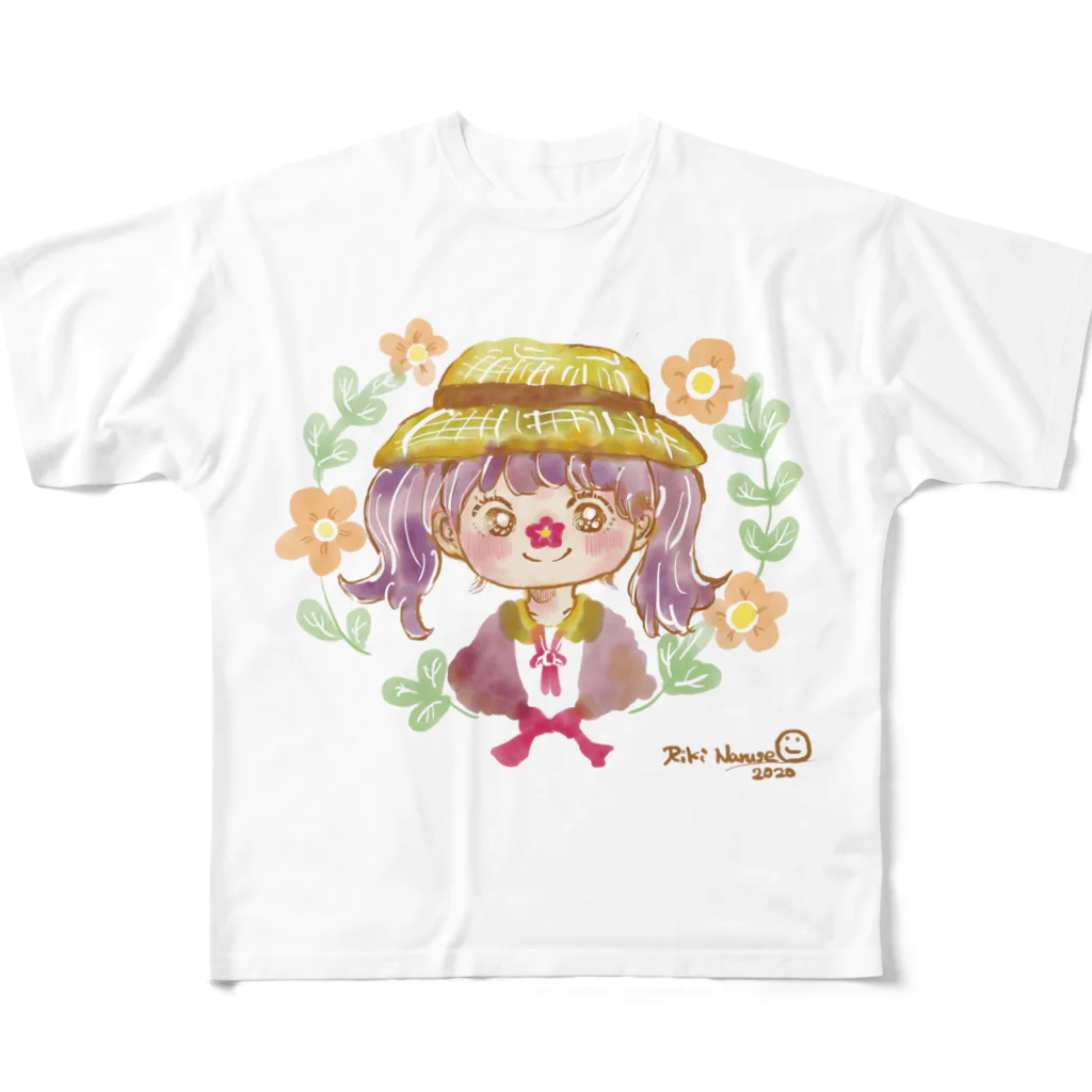 なるせ りきの麦わら帽子の女の子シリーズ。 All-Over Print T-Shirt