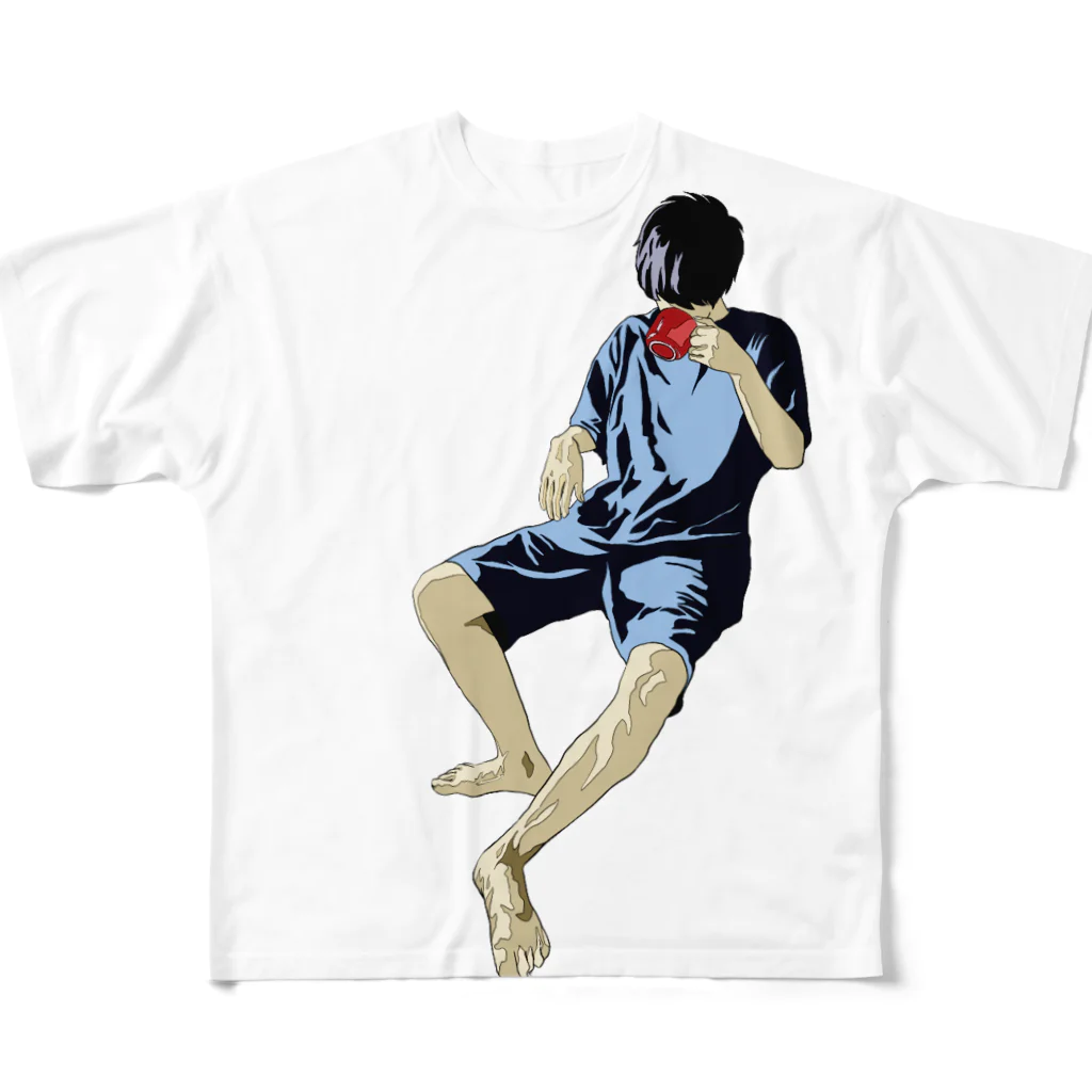 深夜のお絵かきクラブの朝コーヒー男子（限定10品） All-Over Print T-Shirt
