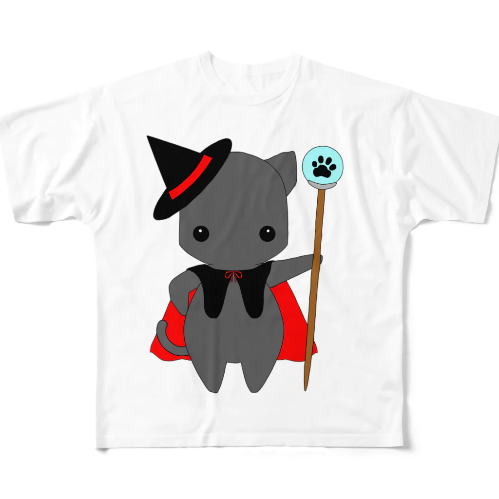 ほぼ動物園のねこの魔法使い フルグラフィックTシャツ