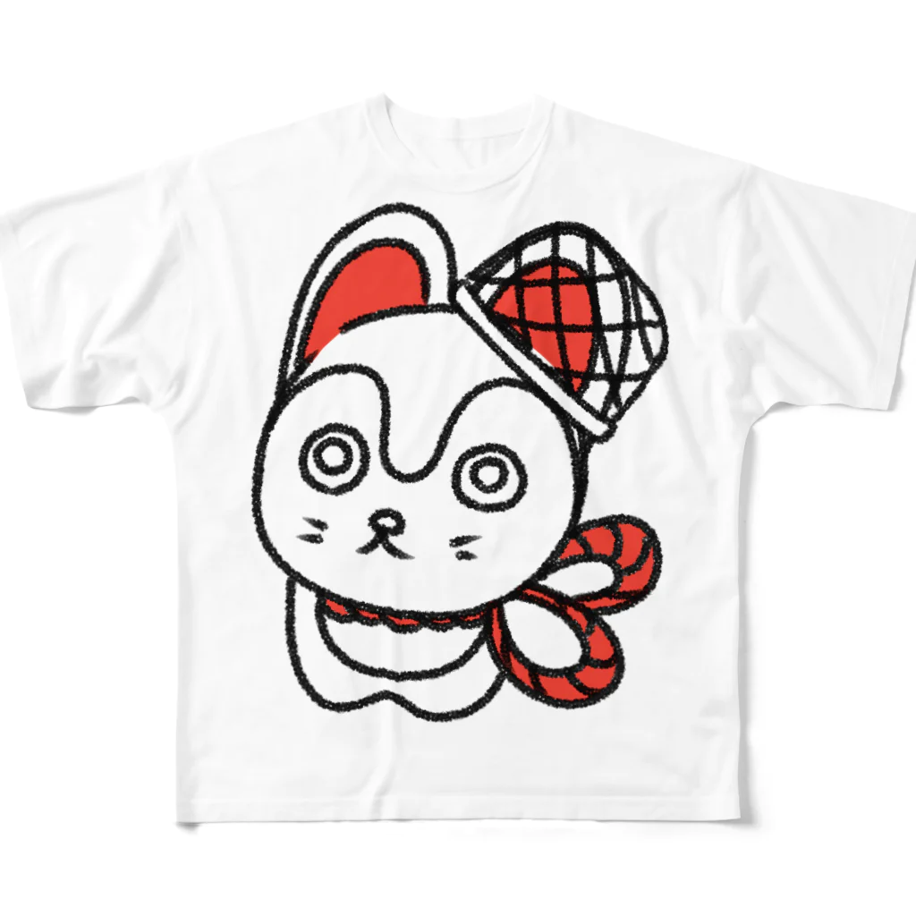 うらめし屋　の福犬ちゃん　タケかご All-Over Print T-Shirt