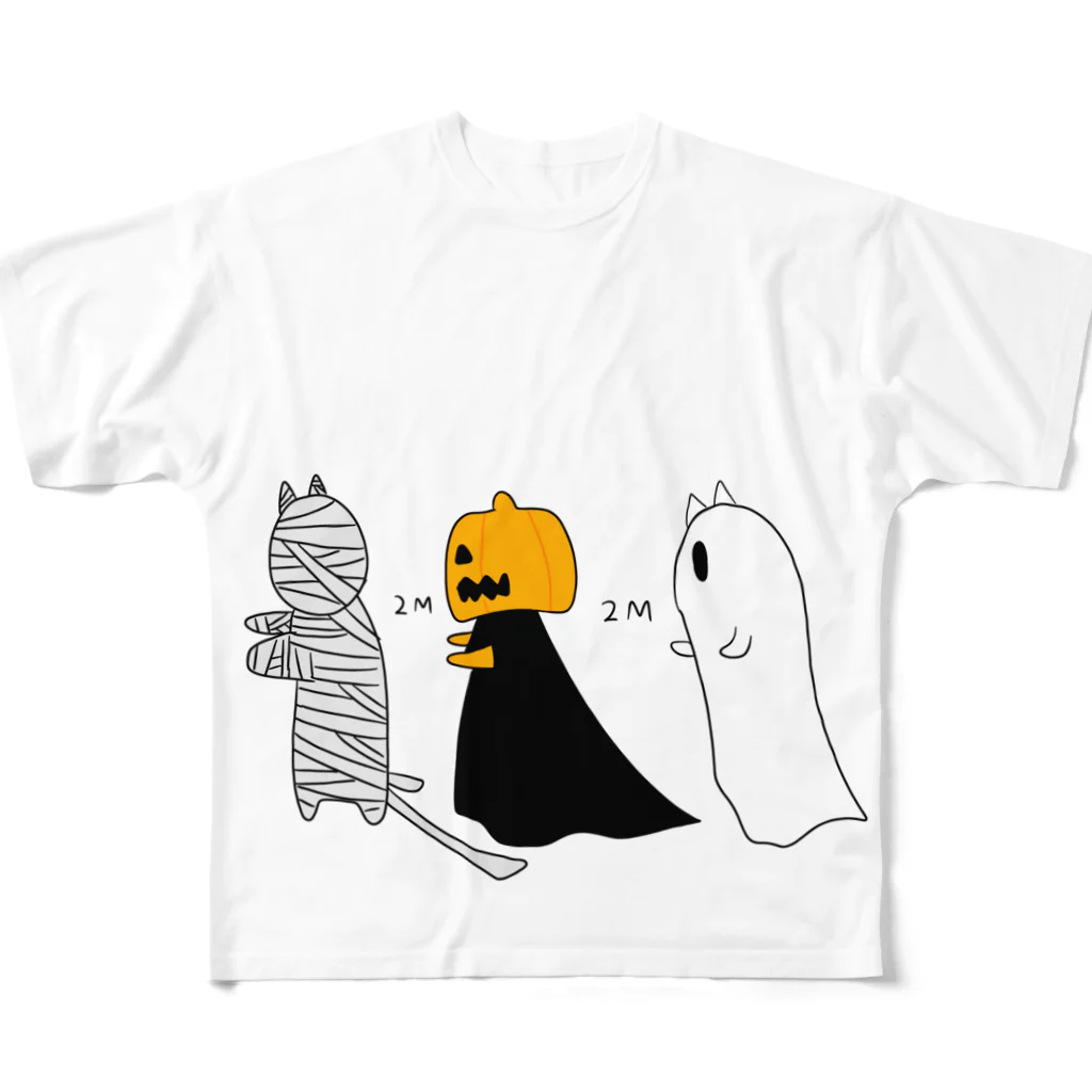 こんぺい工房のソーシャルディスタンスなハロウィン フルグラフィックTシャツ