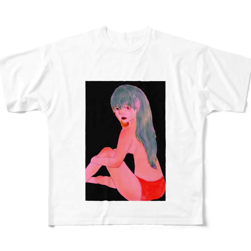 豆大福ショップの青髪の女の子 All-Over Print T-Shirt