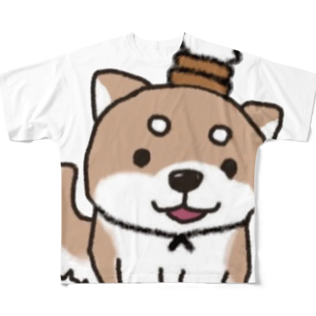 pon pokoの柴犬withワッフル All-Over Print T-Shirt