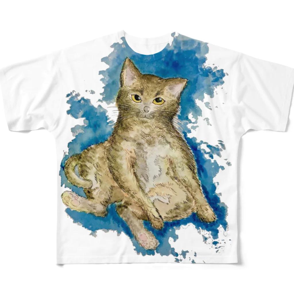 MARU-SHIP STUDIOのサビ猫〜「猫は猫」より〜 フルグラフィックTシャツ