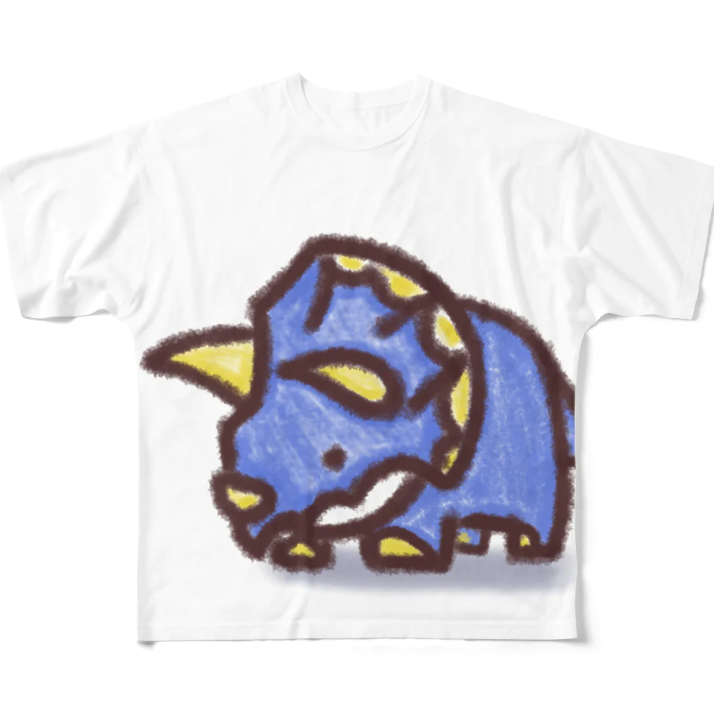 ぺぇねもんショップのクレヨン トリケラトプスくん All-Over Print T-Shirt