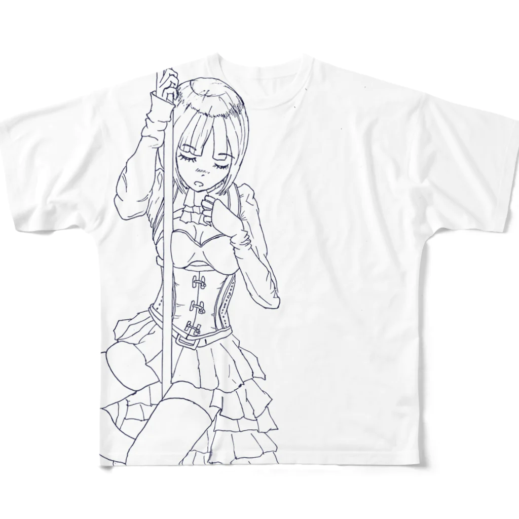 可愛い女の子職人vent4444のポール フルグラフィックTシャツ