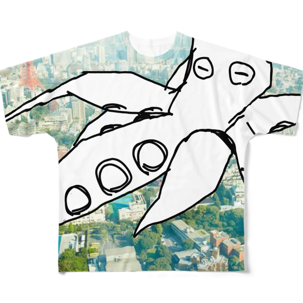 ﾃｷｻｽﾄﾙﾈ-ﾄﾞのでっけえタコ-フルグラフィック All-Over Print T-Shirt
