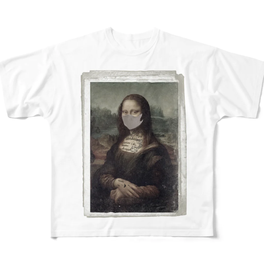 せんべろのmona lisa（額縁あり） All-Over Print T-Shirt