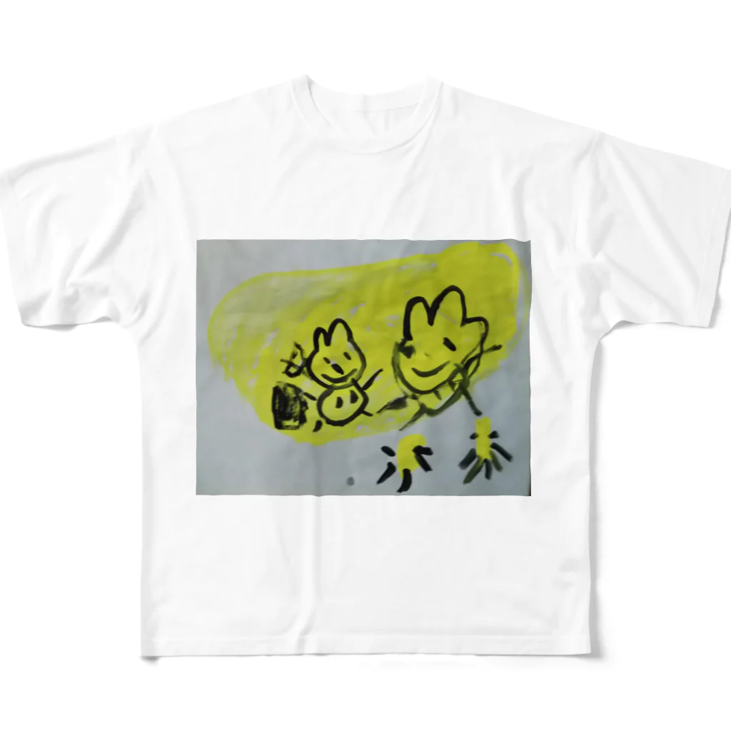 ハッピーにこちゃんのお月見 うさちゃん フルグラフィックTシャツ