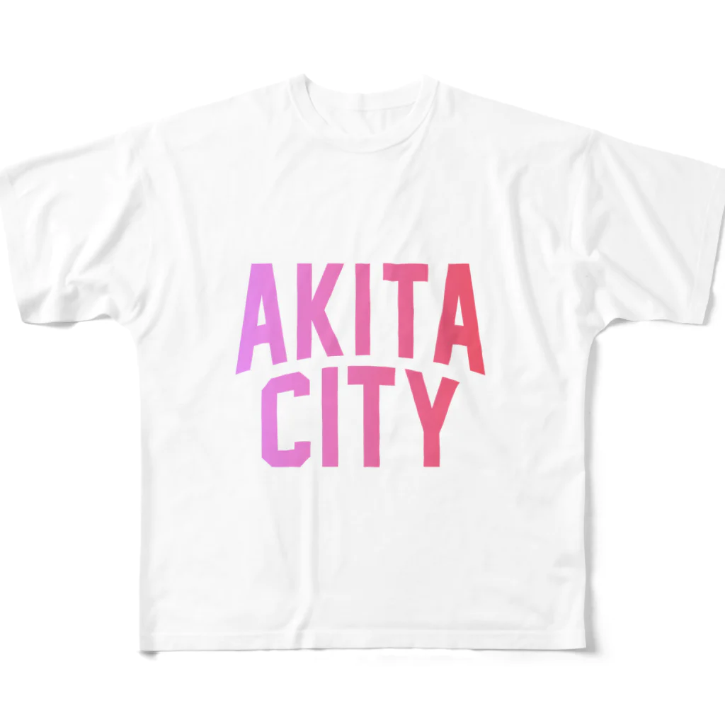 JIMOTOE Wear Local Japanの秋田市 AKITA CITY フルグラフィックTシャツ