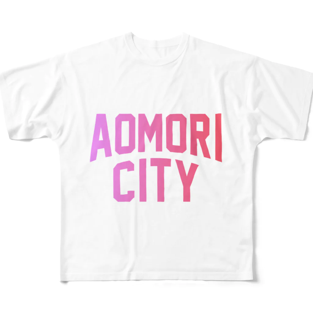 JIMOTO Wear Local Japanの青森市 AOMORI CITY フルグラフィックTシャツ