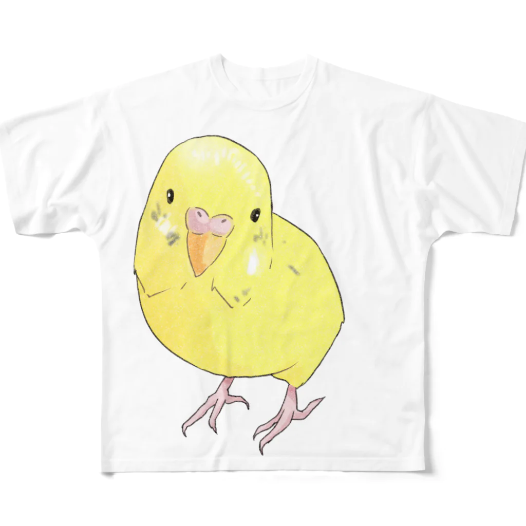 まめるりはことりの可愛いセキセイインコのパームちゃん フルグラフィックTシャツ