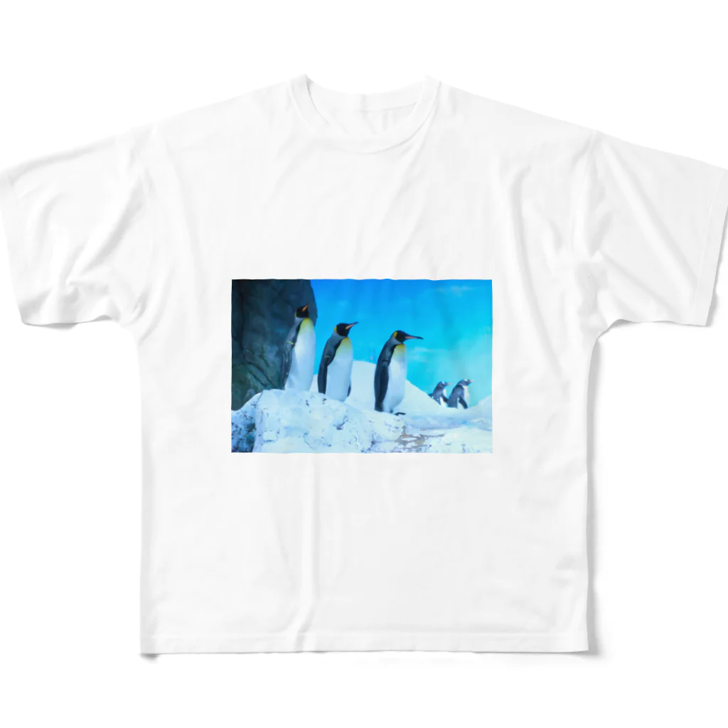 Catcatのペンギン3兄弟 フルグラフィックTシャツ