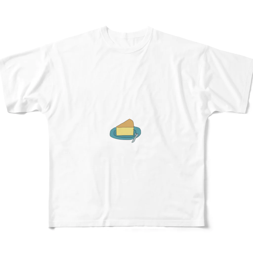 みんなを笑顔にしたいTシャツの噂のチーズケーキ皿に乗せてみた All-Over Print T-Shirt