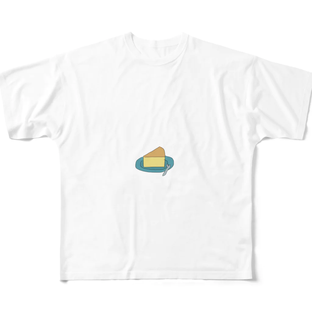 みんなを笑顔にしたいTシャツの噂のチーズケーキ皿に乗せてみた フルグラフィックTシャツ