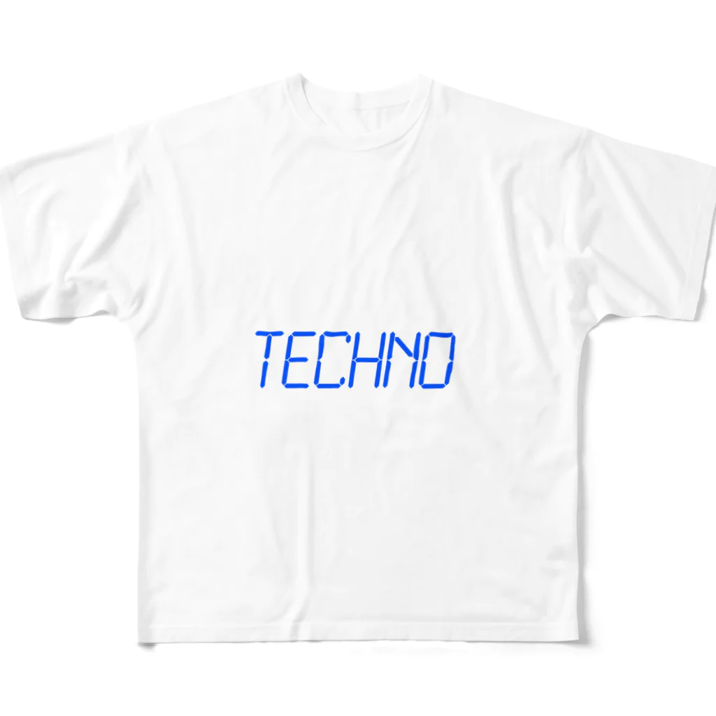 Day_and_postersのTechno  All-Over Print T-Shirt